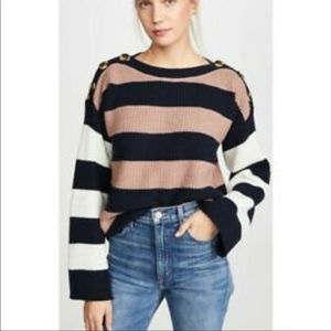 Madewell Calloway Boatneck Pullover Sweater in Stripe Mix. NWT.